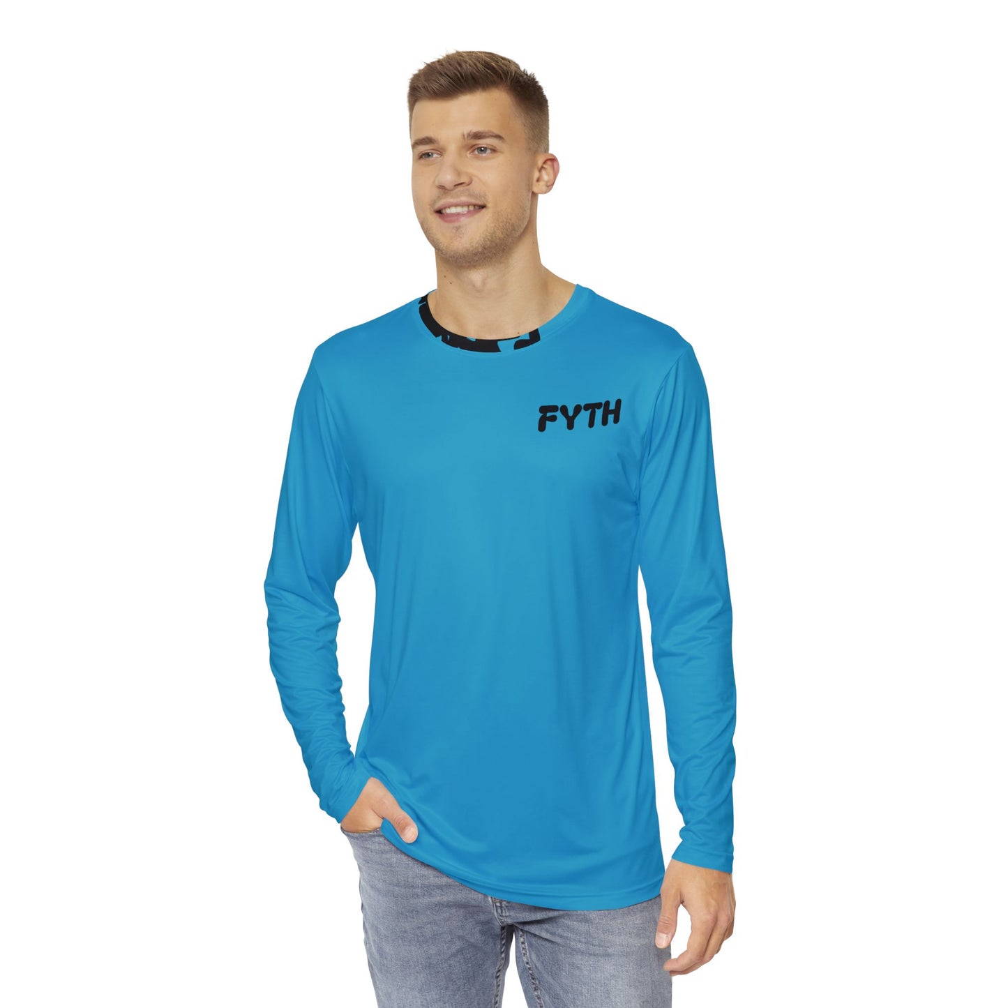 Blue Men's Long Sleeve Shirt (FYTH)