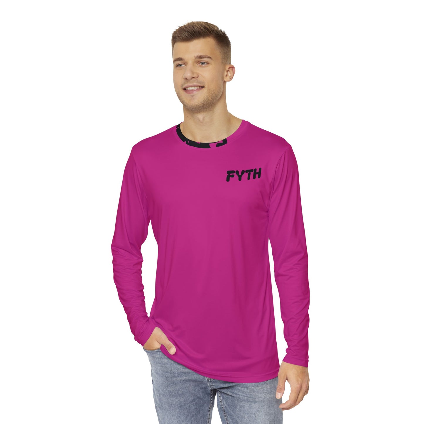 Pink Men's Long Sleeve Shirt (FYTH)